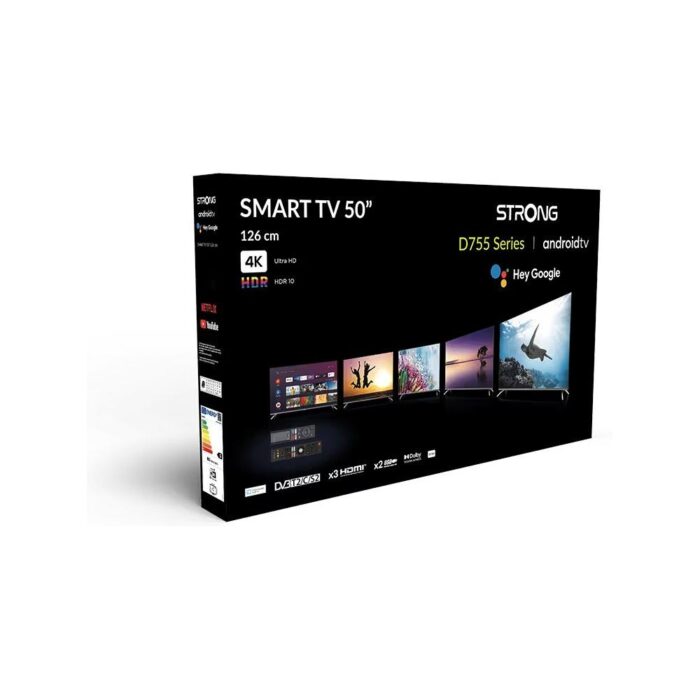 Strong Tv 50" D755 SERIES Smart TV UHD Black e Silver SRT50UD7553 - immagine 5
