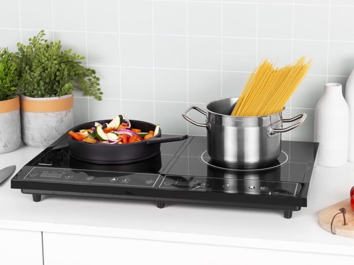 PIASTRA DA COTTURA A INDUZIONE DOPPIA 1400W/2000W TRISTAR IK-6162 BLACK - immagine 4