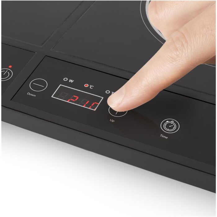 PIASTRA DA COTTURA A INDUZIONE DOPPIA 1400W/2000W TRISTAR IK-6162 BLACK - immagine 3