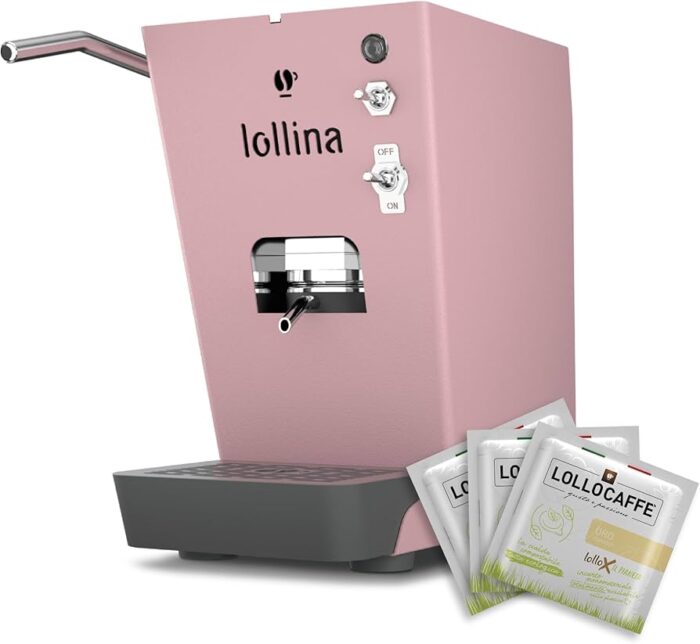 MACCHINA DA CAFFE' LOLLO CAFFE' LOLLINA CANDY ROSAPOP + BOX 40 CIALDE LOLLO MIX ORO