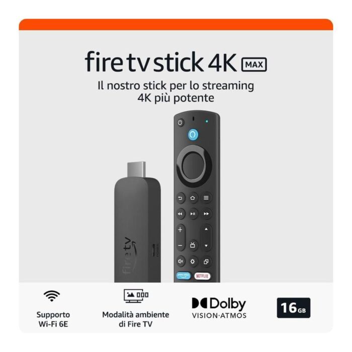 Amazon Media box FIRE TV STICK 4K Max Gen 3 Black B0CW4HD359 - immagine 3