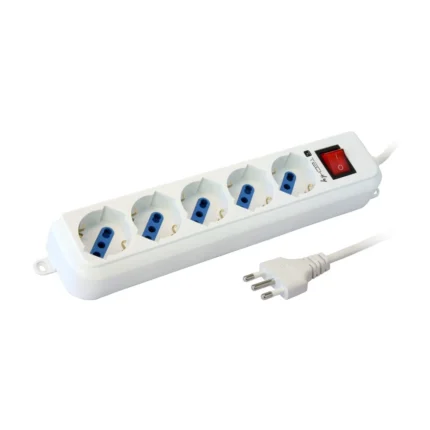 Multipresa 5 Posti Italiana Bipasso / Schuko Cavo 3 metri Techly 16A