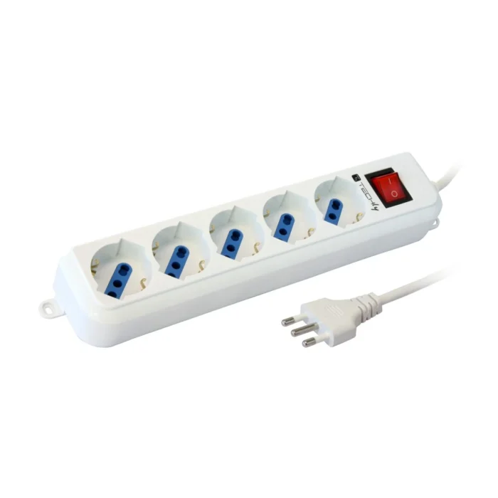Multipresa 5 Posti Italiana Bipasso / Schuko Italiana 16A 1,5m Techly