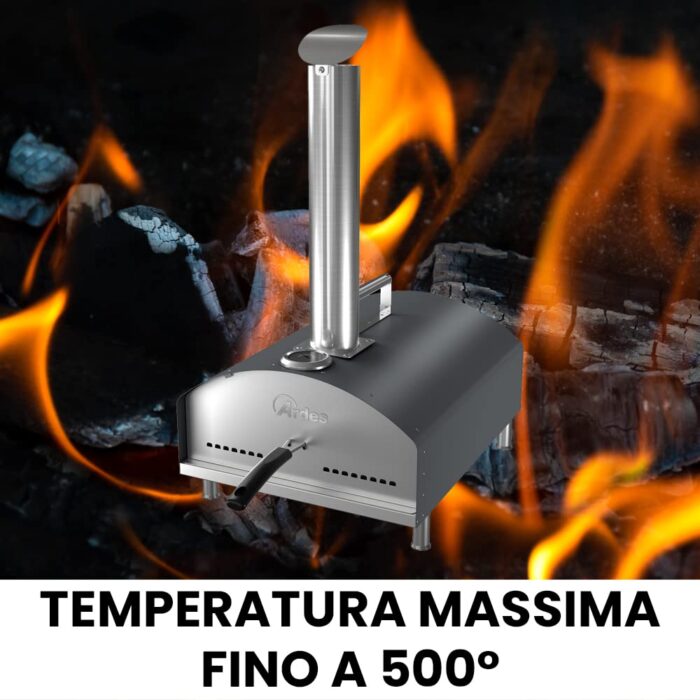 FORNO PIZZA A PELLET ARDES ARPIZ02 ACCIAIO - immagine 3
