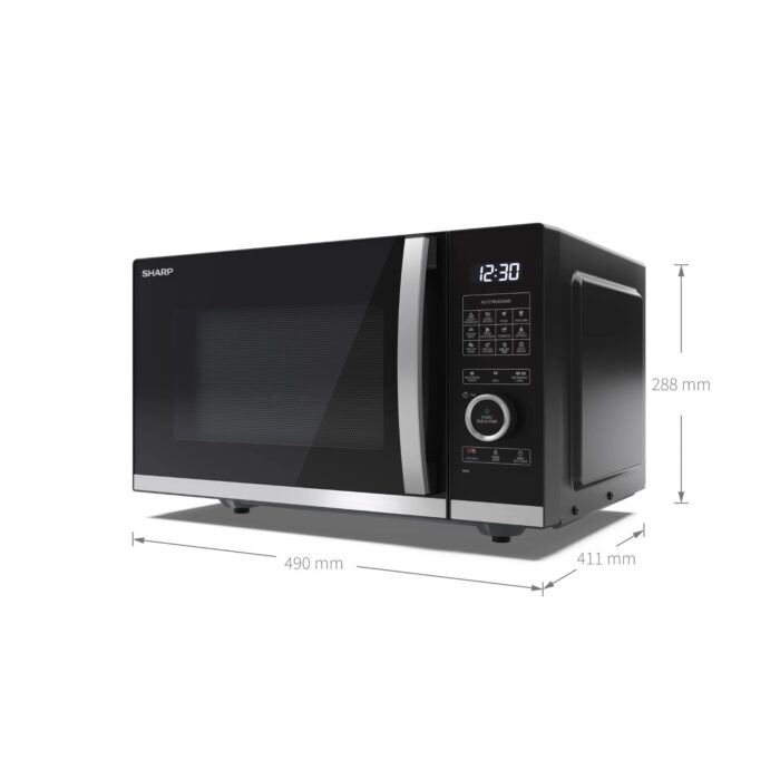 FORNO MICROONDE CON GRILL 25L 900W/1000W SHARP YC-QG254AE-B BLACK - immagine 2