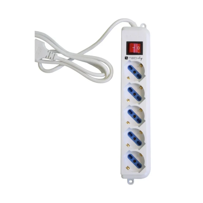 Multipresa 5 Posti Italiana Bipasso / Schuko Italiana 16A 1,5m Techly - immagine 8